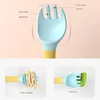 Baby Children Spoon Fork Set Soft Bendable Silicone Scoop Fork Kit Tableware Toddler Training Feeding Cutlery Utensil 3