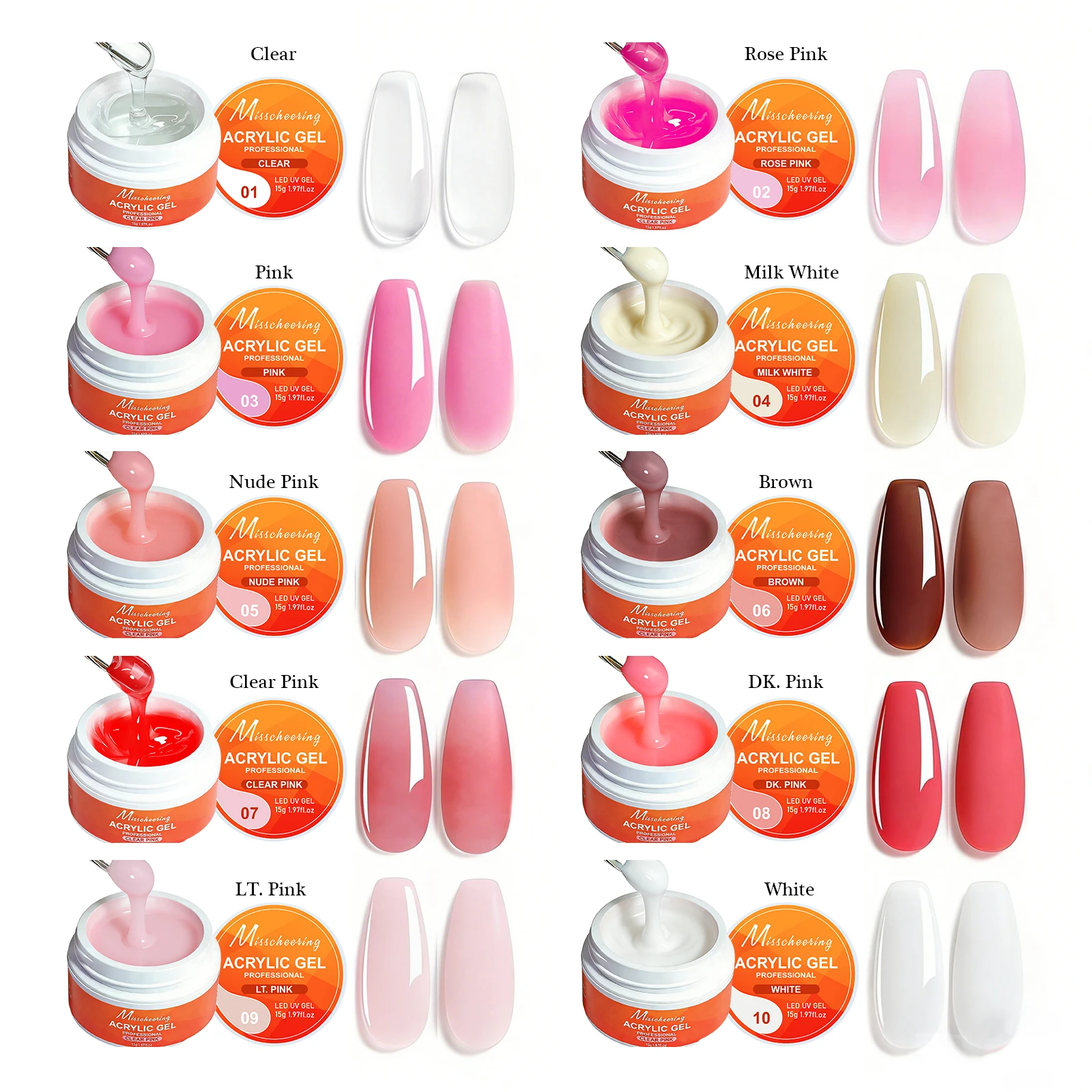 15g Solid Builder Gel Cured Builder Nagelgel Acryl Kristall Nagelverlängerungsgel Quick Builder Nagelgel Rosa Klar UV LED Gel – Detail 6