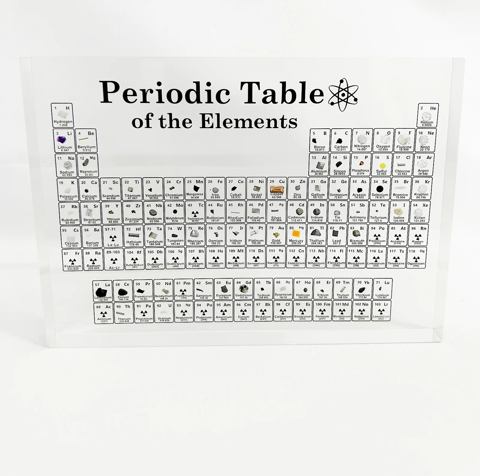 Chemical Acrylic Periodic Table of Elements Gifts for Kids Adults Periodic Table with Real Element Samples Inside Chemistry
