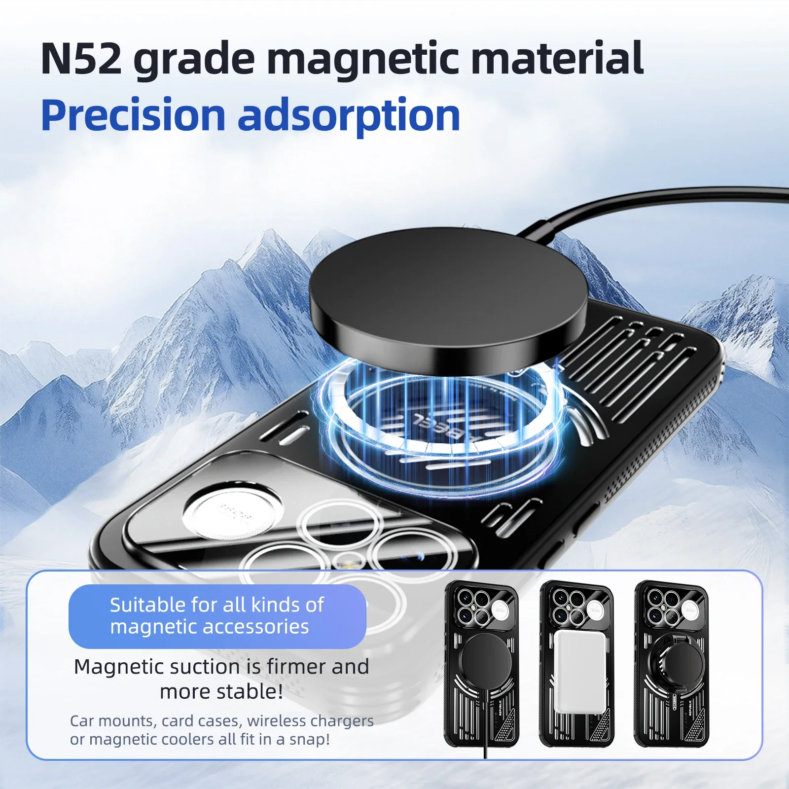 Premium Aluminum Magnetic Metal Phone Case with Heat Dissipation Technology
