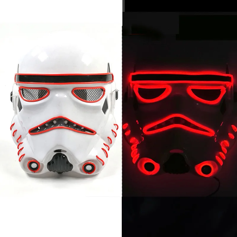 2024 Fashion Led Light Up Mask Full Face Luminous Glowing Film Mask Movie Cosplay Puntelli Flourescent Party Neon Mask Halloween
