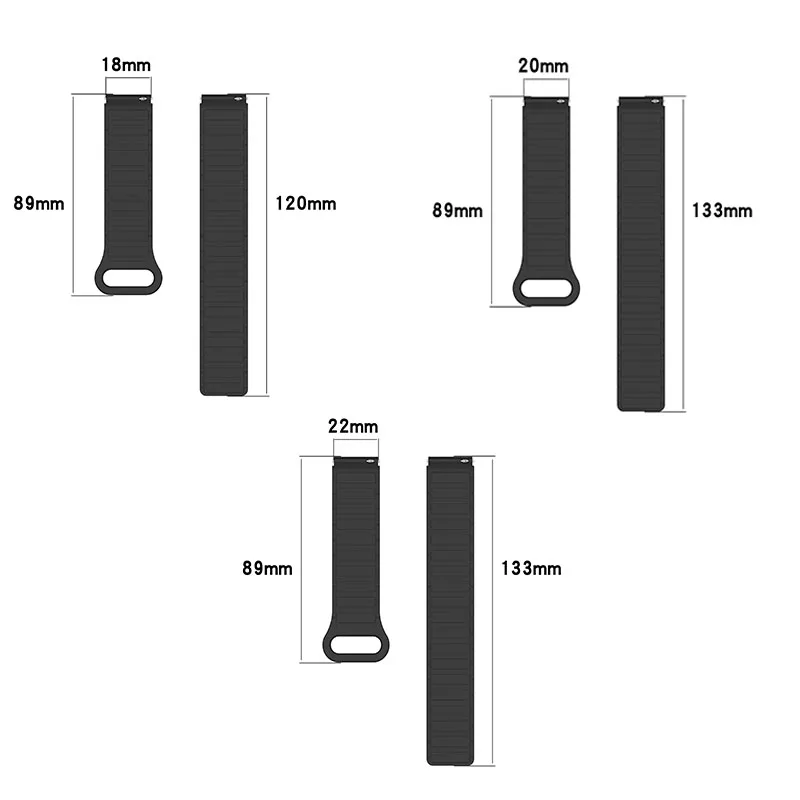 Waterproof Magnetic Silicone Watch Strap - Available in Multiple Sizes