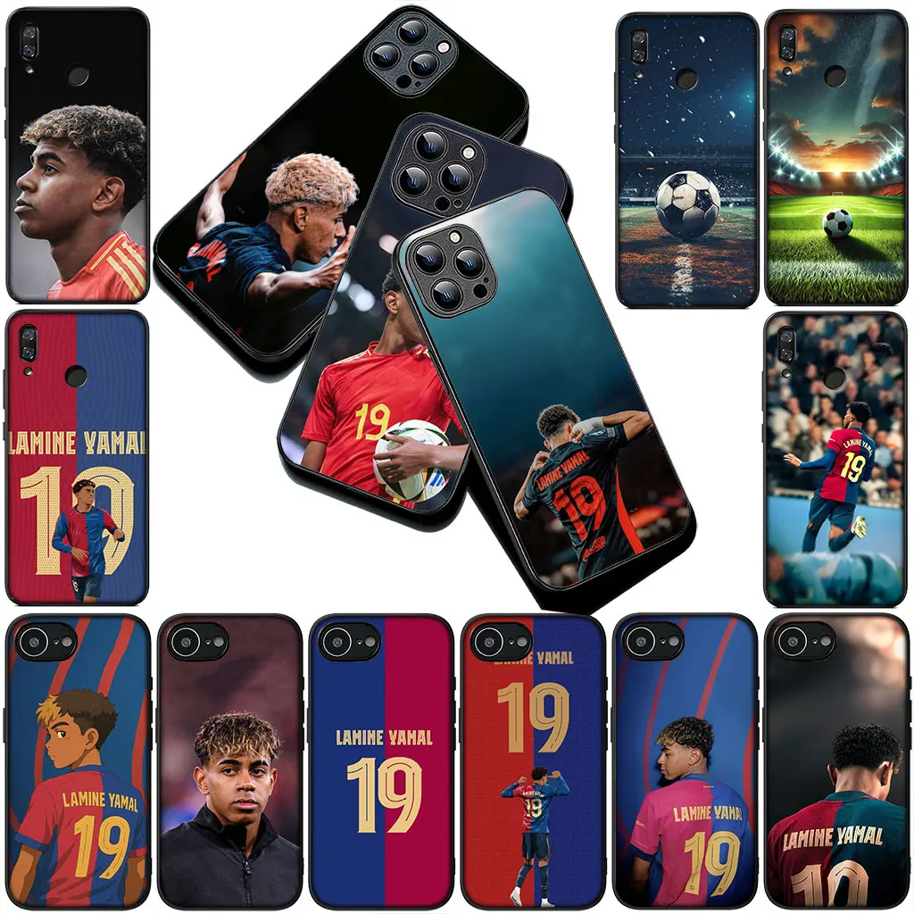 Soccer-Themed Soft Silicone Phone Case with Number 19 Design