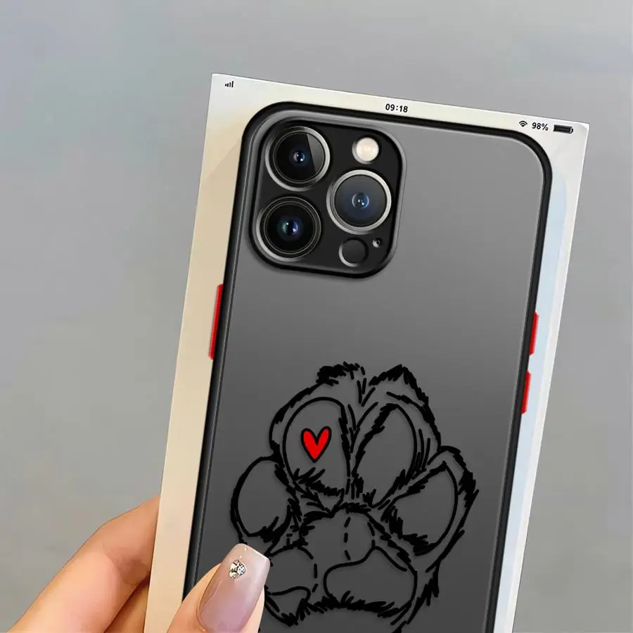 Cute Pet Paw Prints Phone Case - Stylish Back Cover Design