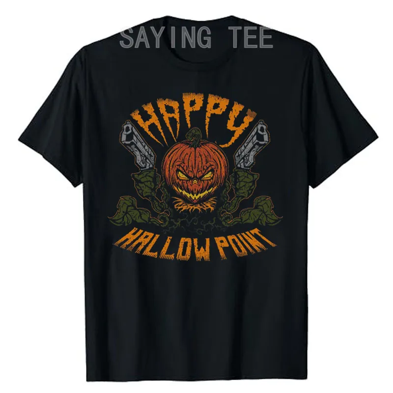 

Hallow Point Men's T-Shirt Happy Halloween Costume Humorous Funny Graphic Tee Tops Short Sleeve Blouses Customized Outfits Gifts