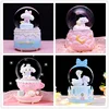 Crystal Ball Music Box Cartoon Sanrio Cinamonroll Birthady Gifts Glowing Snowflakes Music Box Home Decoration Desktop Ornament 1