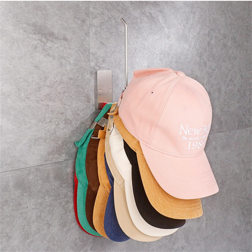 No Punching Baseball Cap Hat Rack Wall Mounted Casual Hat Clothing Jewelry Storage Hook Bathroom Kitchen Bedroom Storage Rack, hat storage rack
