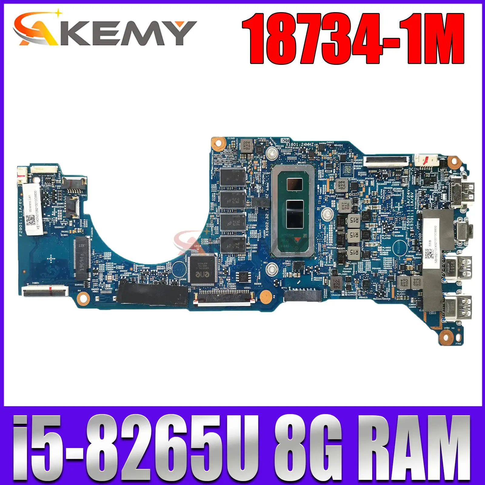 

For ACER Spin 5 SP513-53N Laptop Motherboard I5-8265U CPU 8G RAM Mainboard NBH6211004 NB.H6211.004 18734-1M 448.0CR21.001M