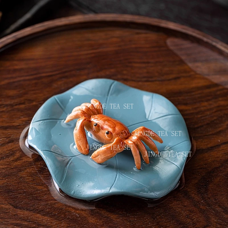 Tea Pet Ornament Household Flushing Color Changing Crab Decoration Ornament Resin Tea Play Nourishing Tea Set Accessories