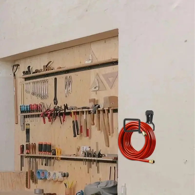 Garden Hose Hanger Heavy Duty Metal Wall Mounted Hook Garage Storage Organizer
