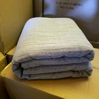 Japanese Blanket Pure Cotton 3 Layer Gauze Double Couple Bed Throw Blanket Simple Solid Color Quilt Bedspread Gery Cover Blanket 2