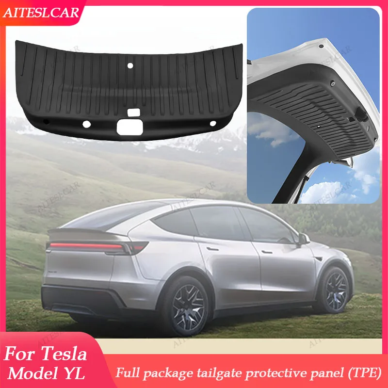AITESLCAR Protector de Maletero para Tesla Model YL 2025 2026, Almohadilla Protectora de TPE Antisuciedad para la Puerta Trasera del Coche, Accesorios