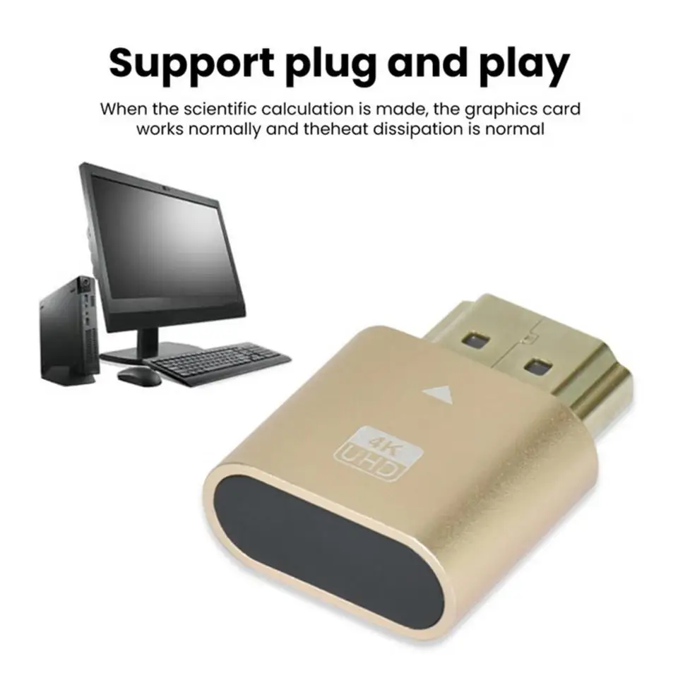 그래픽 카드용 가상 디스플레이 4k 호환 더미 플러그 그래픽 카드 스푸핑용 가상 모니터 디스플레이 에뮬레이터 - AliExpress