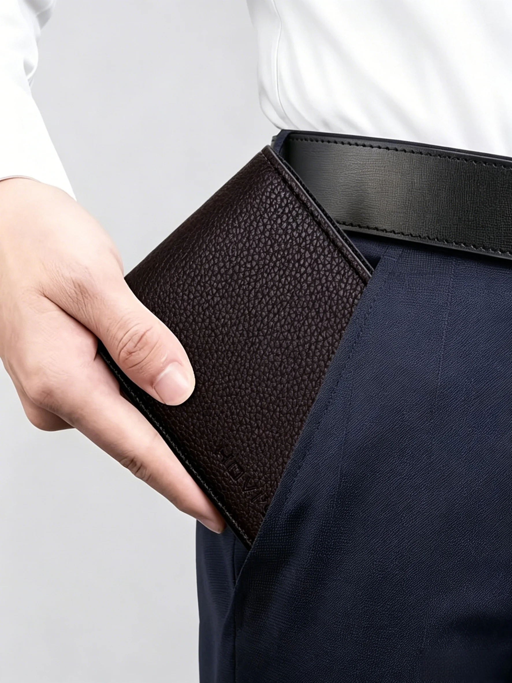 Portafoglio da uomo con 5 scomparti per carte e finestra per documenti, portafoglio sottile minimalista con blocco RFID per uomo - immagine 4