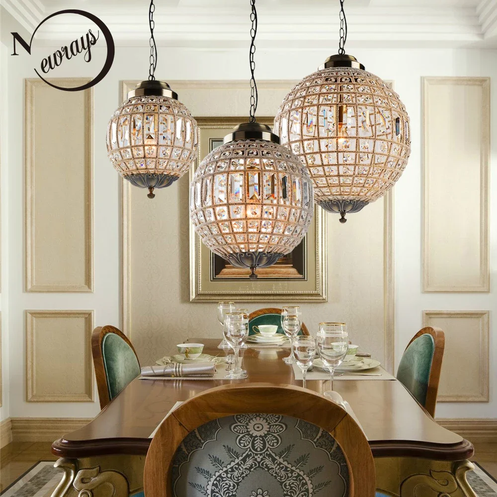 

Retro Vintage Royal Empire Ball Style Big Led Crystal Modern Chandelier Lamp Lustres Lights E27 For Living Room bedroom bathroom