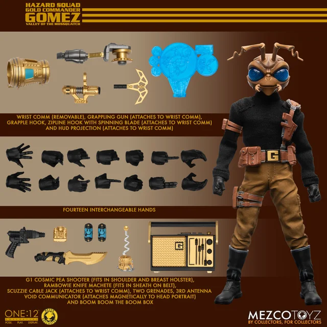 In Stock 100% Original Mezco One:12 Collective Hazard Squad Gold Commander  Gomez Valley Of The Mossquatch Figures Model Toys - AliExpress