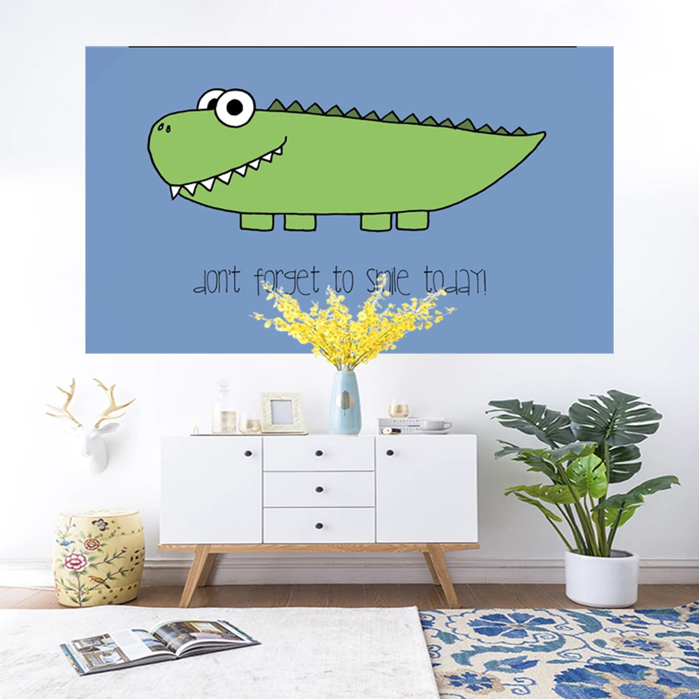 

Настенный Гобелен из крокодиловой кожи с мультяшным принтом, классные дети, никогда не умирают, гобелены, синий гобелен, тканевый чехол для фона в подарок, украшение для дома