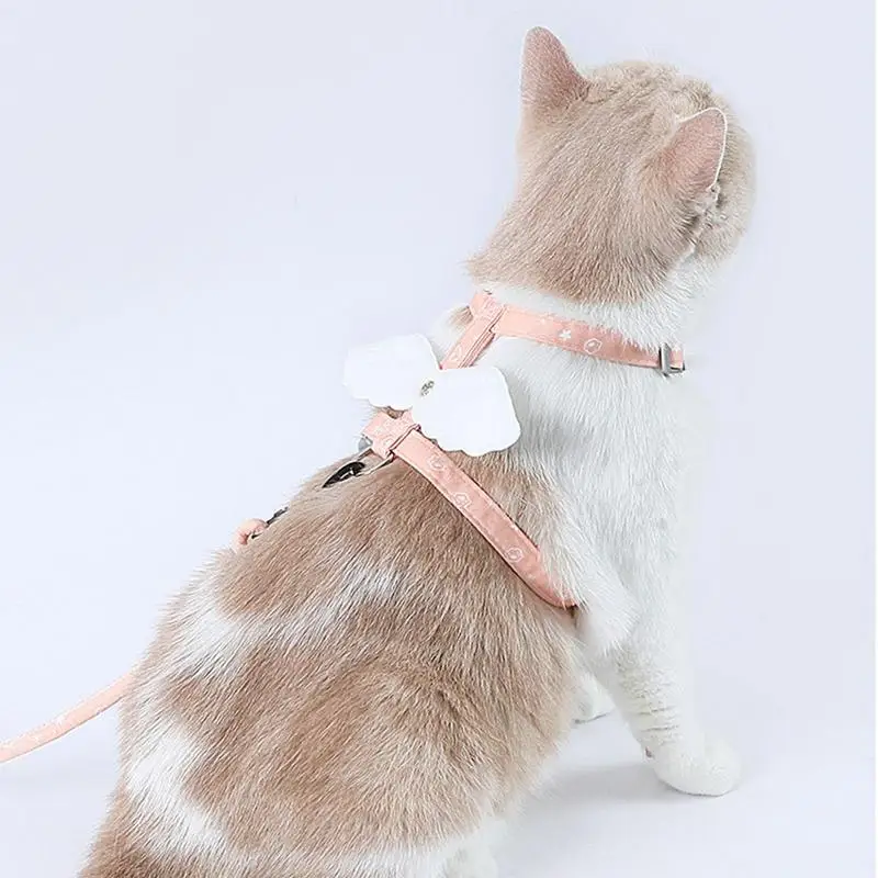 

Pet Leash For Cat Cat Harness Vest Walking Lead Leash With Buckles For Puppy Dogs Collar Polyester Adjustable Mesh Dog Harness