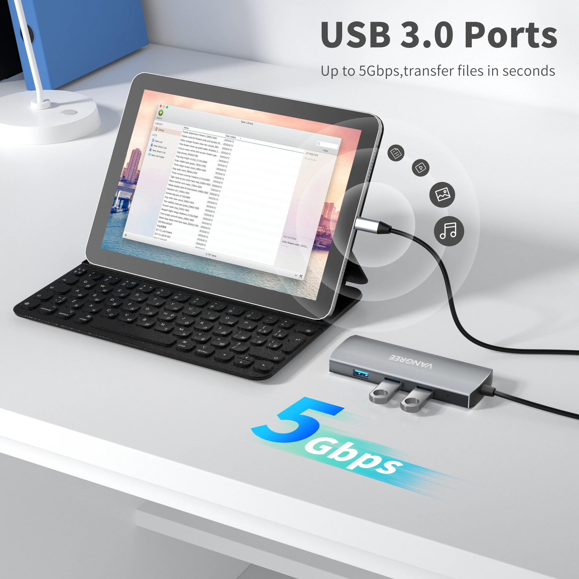 VANGREE USB C to USB C Hub-3 USB 3.2 Gen 2 Ports with 10Gbps, 4K HDMI  Adapter, 100W Power Delivery, 3 USB 3.0 Ports, USB-C Splitter Multiport  Expander