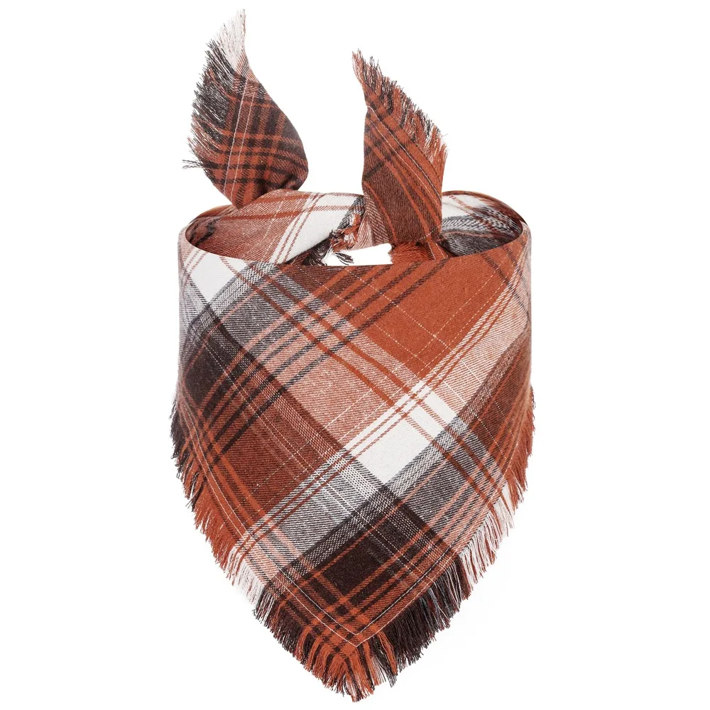 Sucado Hund Frohe Weihnachten Geschenk Quaste Bandana Klassischer Büffel karierter Schal Dreieck Lätzchen Kopftuch für kleine, mittelgroße und große Haustiere – Detail 8