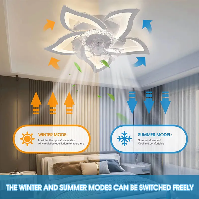 65cm Ceiling Fan Lamp 36-Watt Stepless Dimming App Intelligent Timing Stepless Dimming Indoor Led Decorative Light 85v-265v