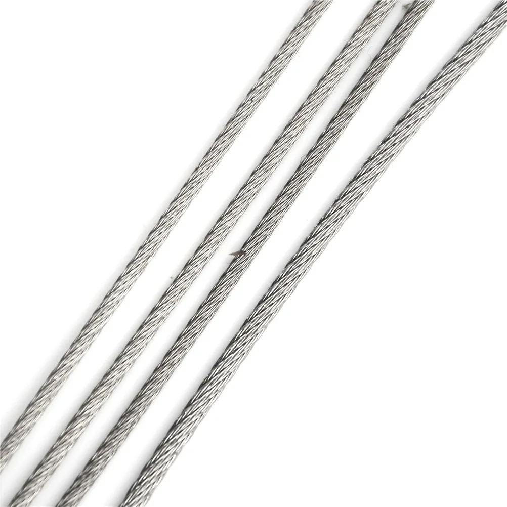 10Pcs Portachiavi Tag Corda Filo di acciaio inossidabile Cavo ad anello Blocco a vite Gadget lock up Circle Hanging Tool (Color : Silver, Size : 2.0x200