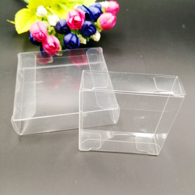 50pcs Ax8x8 Transparent Storage Boxes Clear PVC Plastic Box Packaging Wedding Christmas Gift Box for Jewelry Toy Small Gift Boxs