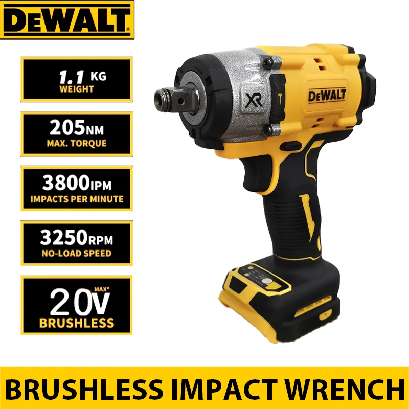 Dewalt 20V Electric Wrench 205Nm Cordless High Torque Brushless Impact Wrench Power Tools Hand Tool For Dewalt 20V Battery