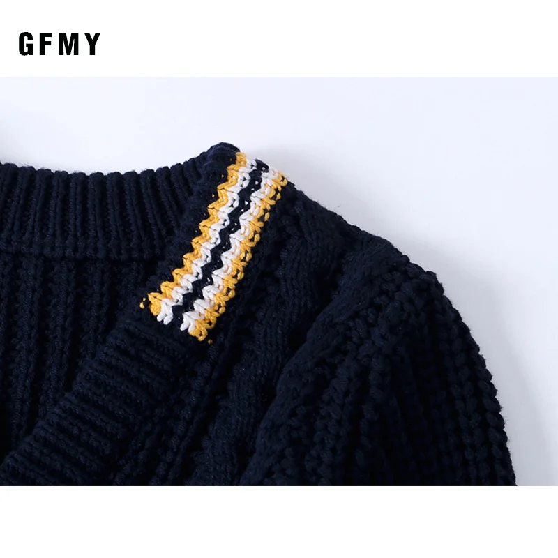 Фото Детский кардиган GFMY для маленьких мальчиков, пальто, свитеры для школьной формы, модные вязаные свитеры для девочек, детская одежда, топы для 4-12 лет №5