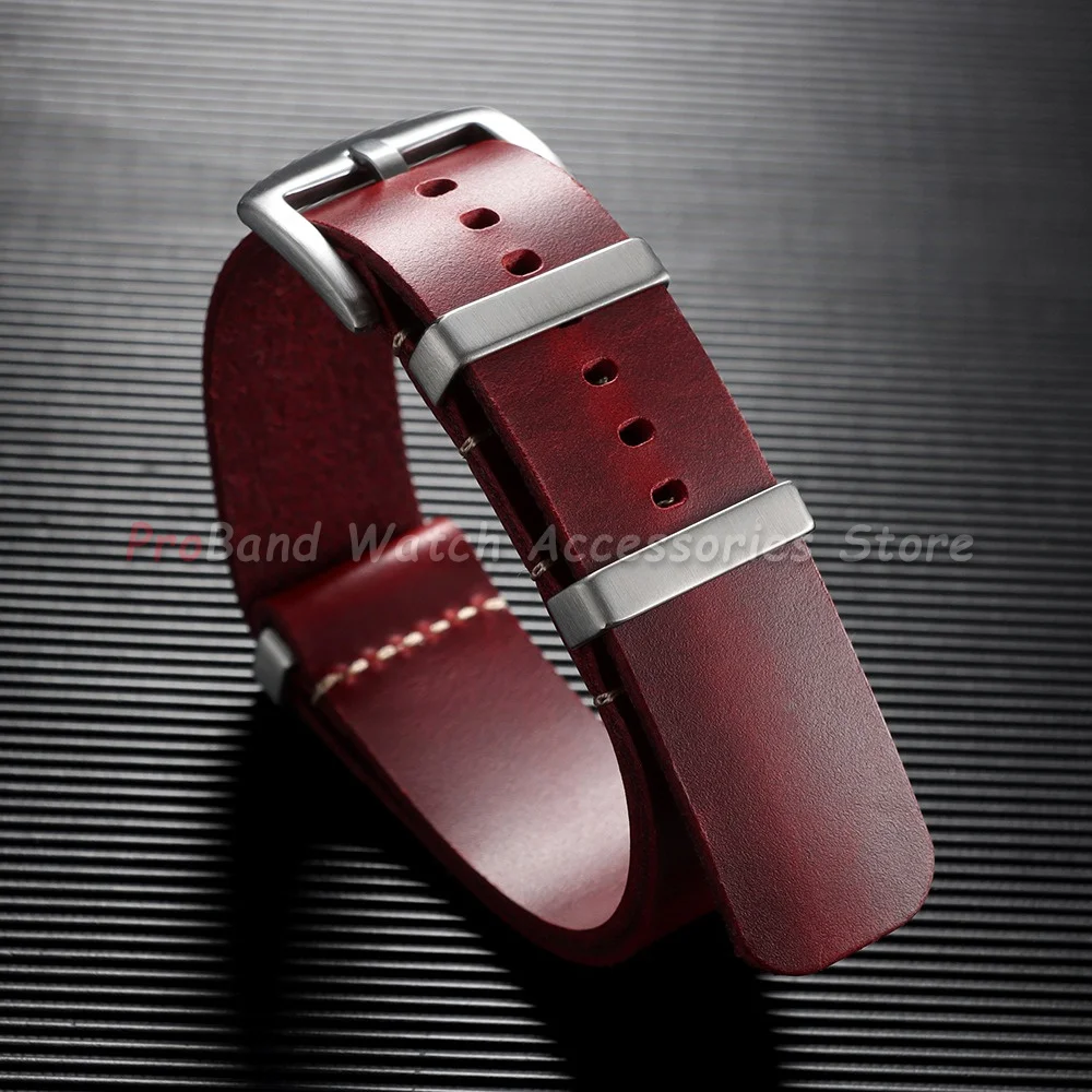 Premium Genuine Leather Adjustable Watch Strap - Elegant Replacement Bracelet Accessory
