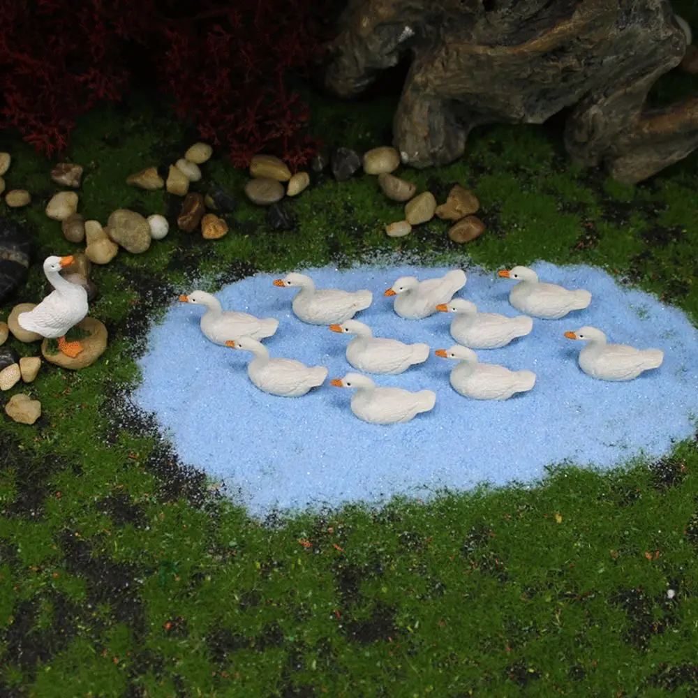 

Миниатюрная миниатюрная Ландшафтная мини-статуя утки, украшение водного ландшафта, садовые аксессуары, креативные полимерные изделия