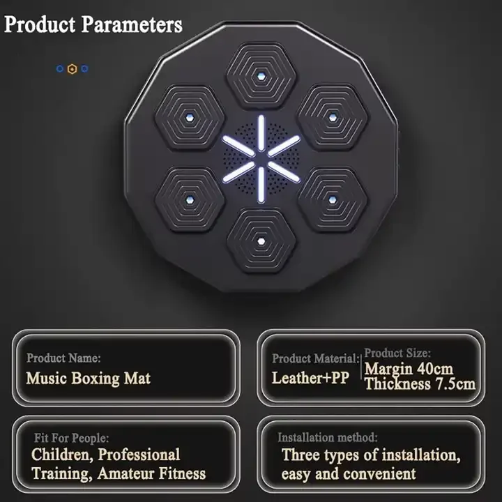 Music Boxing Trainer Music Boxing Machine Wall Mounted Smart Bluetooth Music Boxing Trainer Electronic Target Workout Punching Equipment