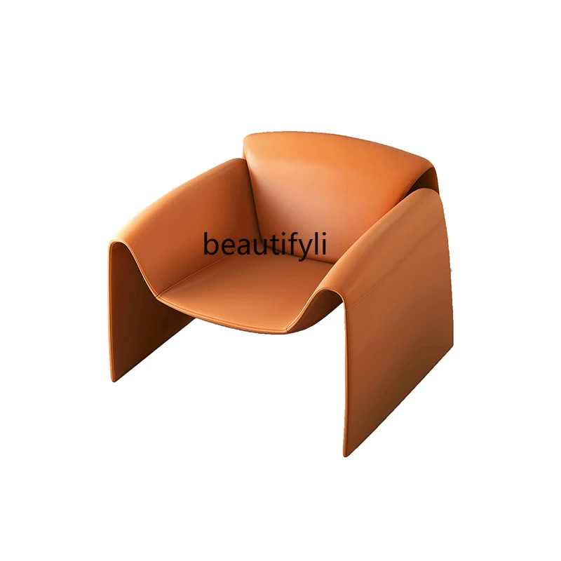 

Italian-Style Light Luxury Leisure Single-Seat Sofa Chair Creative Modern Living Room Designer M-Shaped Crab Chair furniture