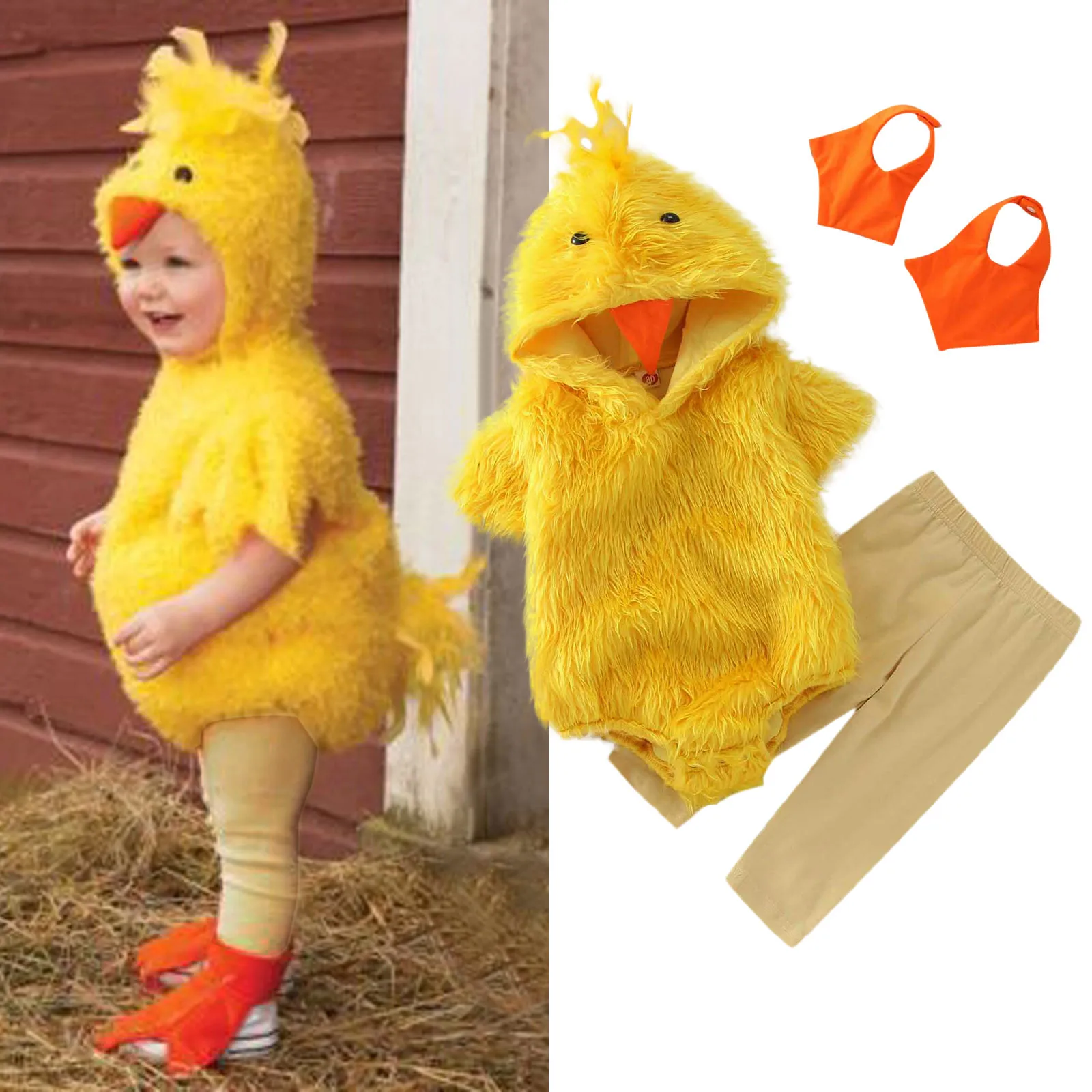 Traje de fotografía de pollo para bebé recién nacido, disfraz de estudio  infantil, trajes de fiesta, disfraces de Cosplay - AliExpress