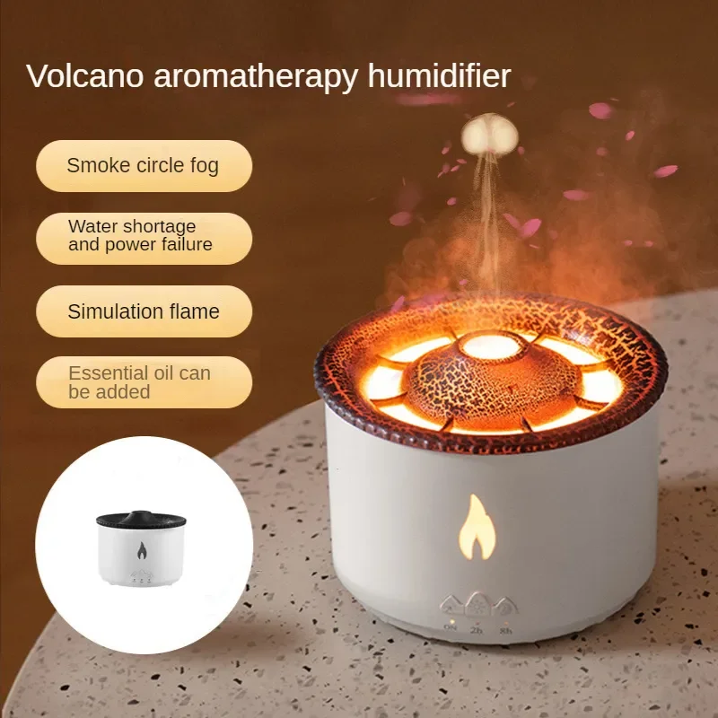 

Volcano Fire Flame Air Humidifier Aroma Diffuser Essential Oil with Remote Control Jellyfish for Home Perfume Cool Mist Maker