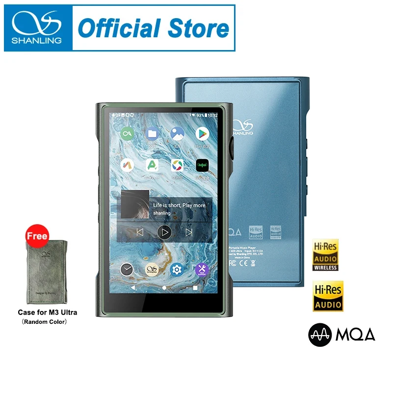

SHANLING M3 Ultra Android10 MQA Portable HiFi Music Player MP3 Hi-Res Audio DAC AMP Dual ES9219C chips Bluetooth5.0 DSD256 M3U
