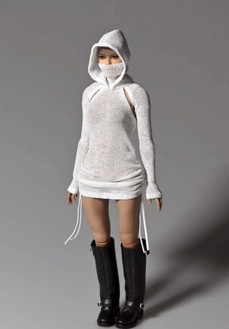

1/6 Female Soldier Clothes Pleated White Dress for 12''Ph tbl Action Figure