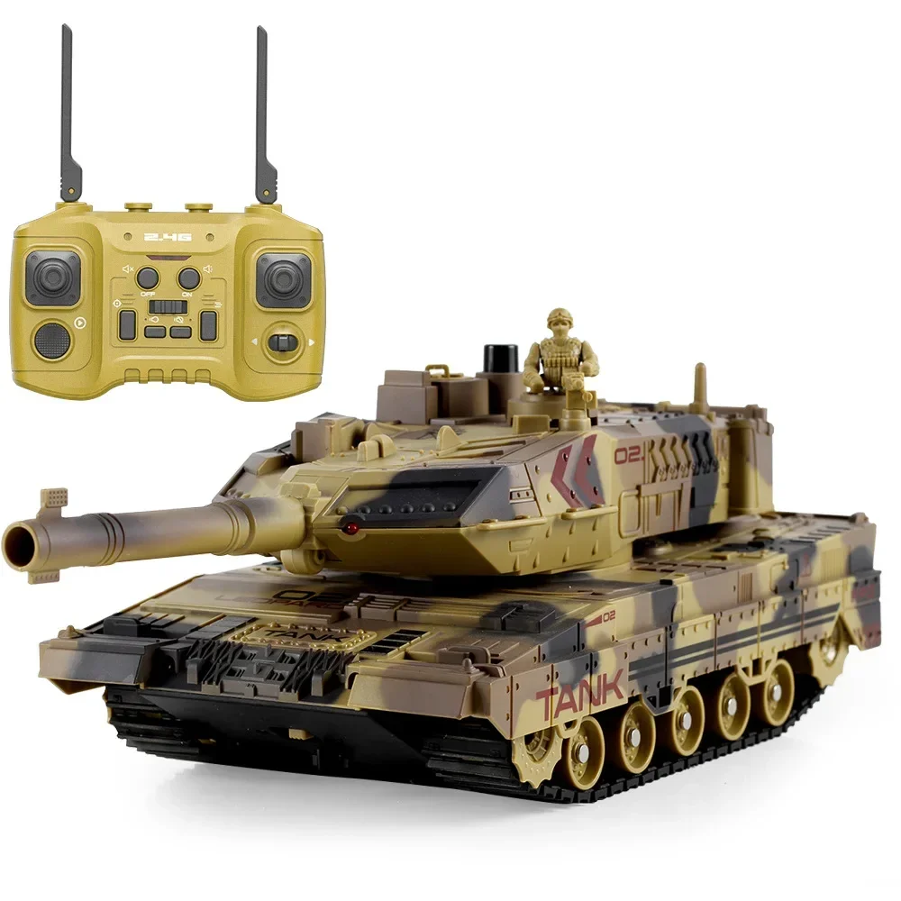 Robot Tank RC télécommandé avec batterie roulant sur un terrain accidenté