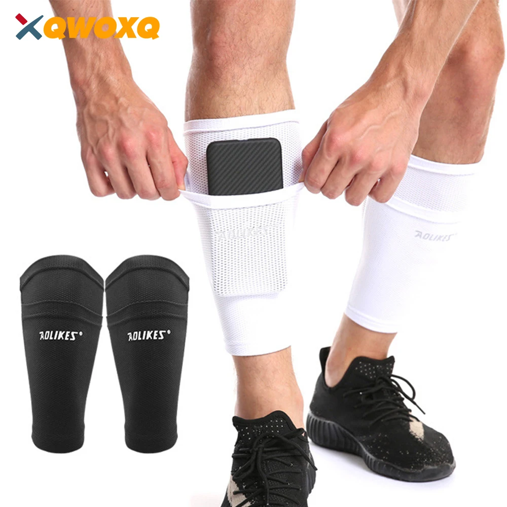 

1Pair Sports Calf Compression Sleeves with Shin Guard Pads Pocket,Leg Sleeve and Shin Splints Support for Varicose Veins,Running