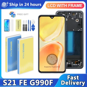 Display OLED per Samsung S21 FE 5G G990 G990B G990U G990B/DS G990E, Schermo LCD Touch Screen Digitizer Assembly per S21Fe
