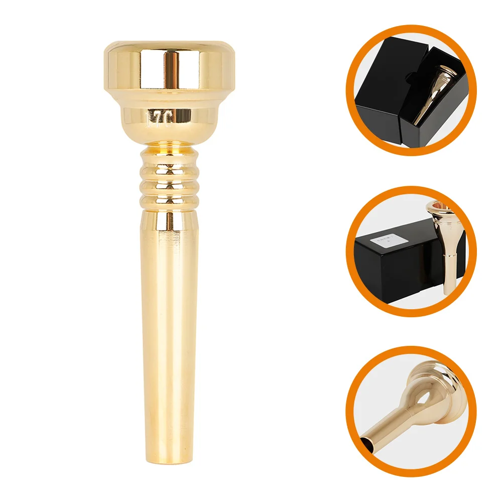 17c Gold Plated Trumpet Student Mouthpiece for Professional Players Brass Instruments Metal Adult Musical Gilded