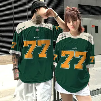 남성용 패셔너블 티셔츠, 3D 패치워크 컬러, 디지털 프린트 저지, 커플 스타일, 뉴트럴 반팔, 루즈한 오버사이즈 티셔츠