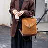 FIRMRANCH Splicing Frosted Cowhide Retro Simple Women's Backpack Anti-Theft Zipper Large Capacity Daily Commuting Pouch Fashion 2