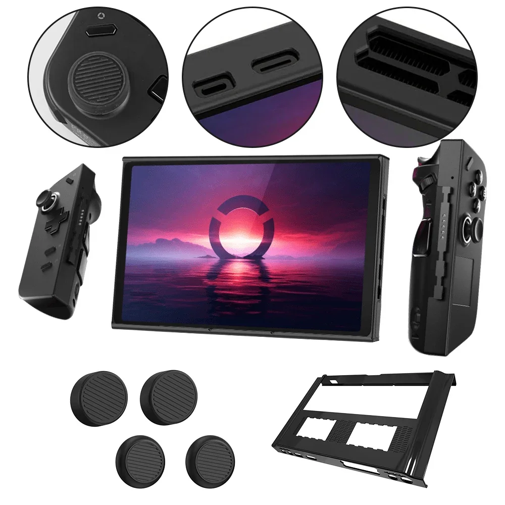 For Lenovo Legion Go Gaming Handheld Monitor Protection Cover Anti-Scratch Non-Slip PC Shock-Absorption with 4 Thumb Grip Caps