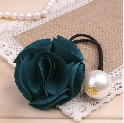 New arrival Women's basic black with Pearl hair tie  girl's rubber band hair accessories scrunchy gum hair clips Hair Accessories