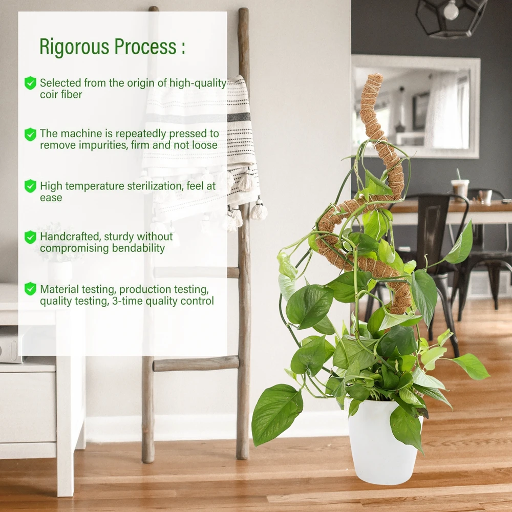 Bendable Coco Coir Moss Pole Plant Cage Climbing Pole Plant Support Extension for Monstera To Grow Upward Garden plant climbing support plant stem support plant support stick