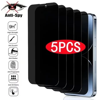 NNBILI 5Pcs Privacy Screen Protector for IPhone 14 11 12 13 15 16 Pro Max 12 13 Mini 14 15 16 Plus Anti-spy Tempered Glass 1