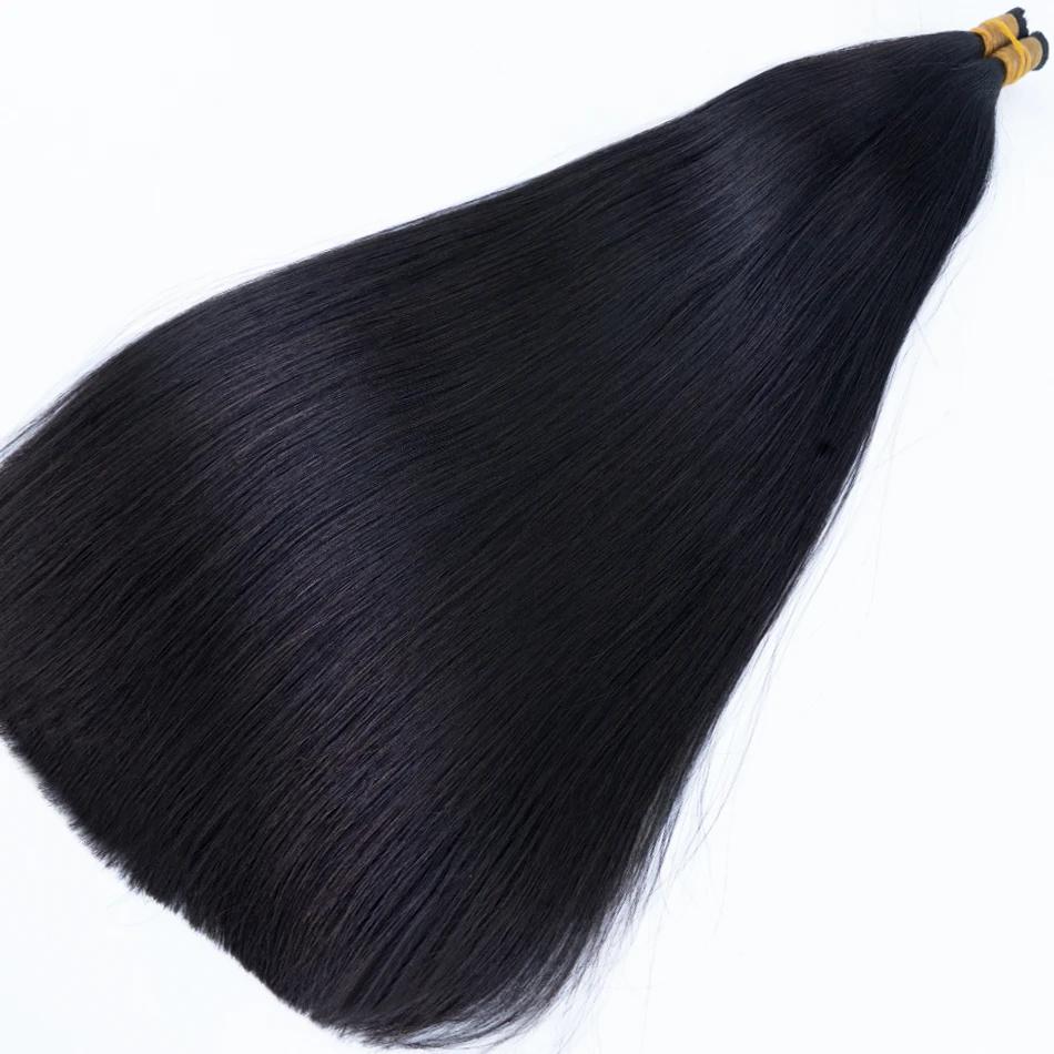 Double Drawn Human Hair Bulk Boho Braids Hair Extensions Short Less Bone Straight No Weft 300g 16A Vietnamese For Women