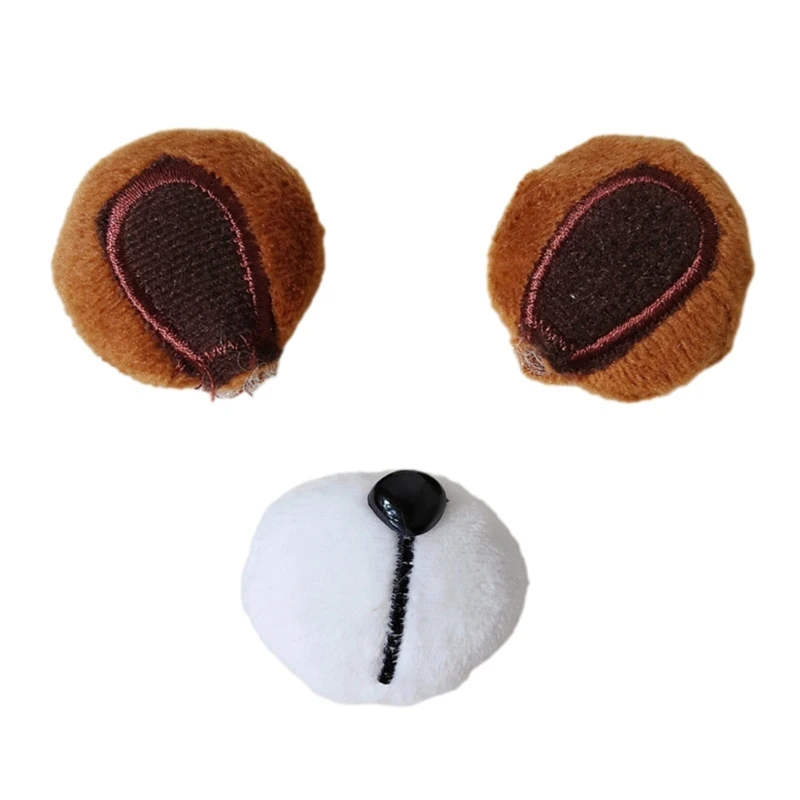 MXMB DIY 귀여운 곰 모양 귀/코 아플리케 패치 DIY 공예 인형 봉제 도구