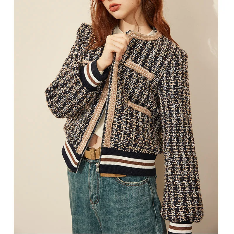 

KUHNMARVIN Cotton mixed tweed short jacket top